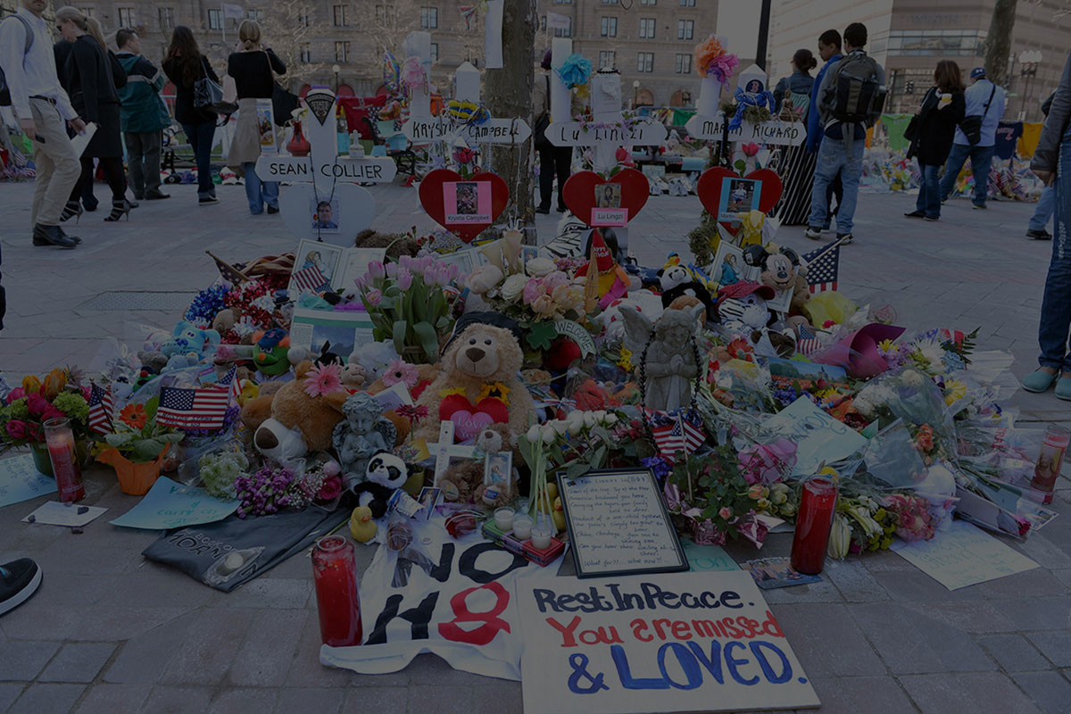 Memorial for victims of the 2013 marathon attack