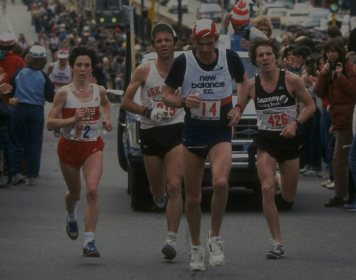 Joan Benoit runs to her second Boston victory